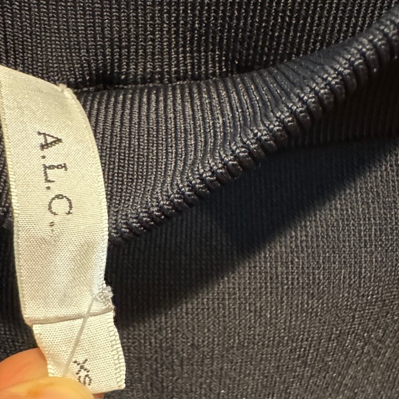 A.L.C Scalloped Black Fringe Hem Pencil Bodycon High Waisted Tassel Skirt - Picture 6 of 13